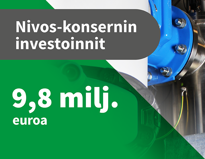 Nivos konsernin investoinnit vuonna 2021: 9,8 miljoona euroa
