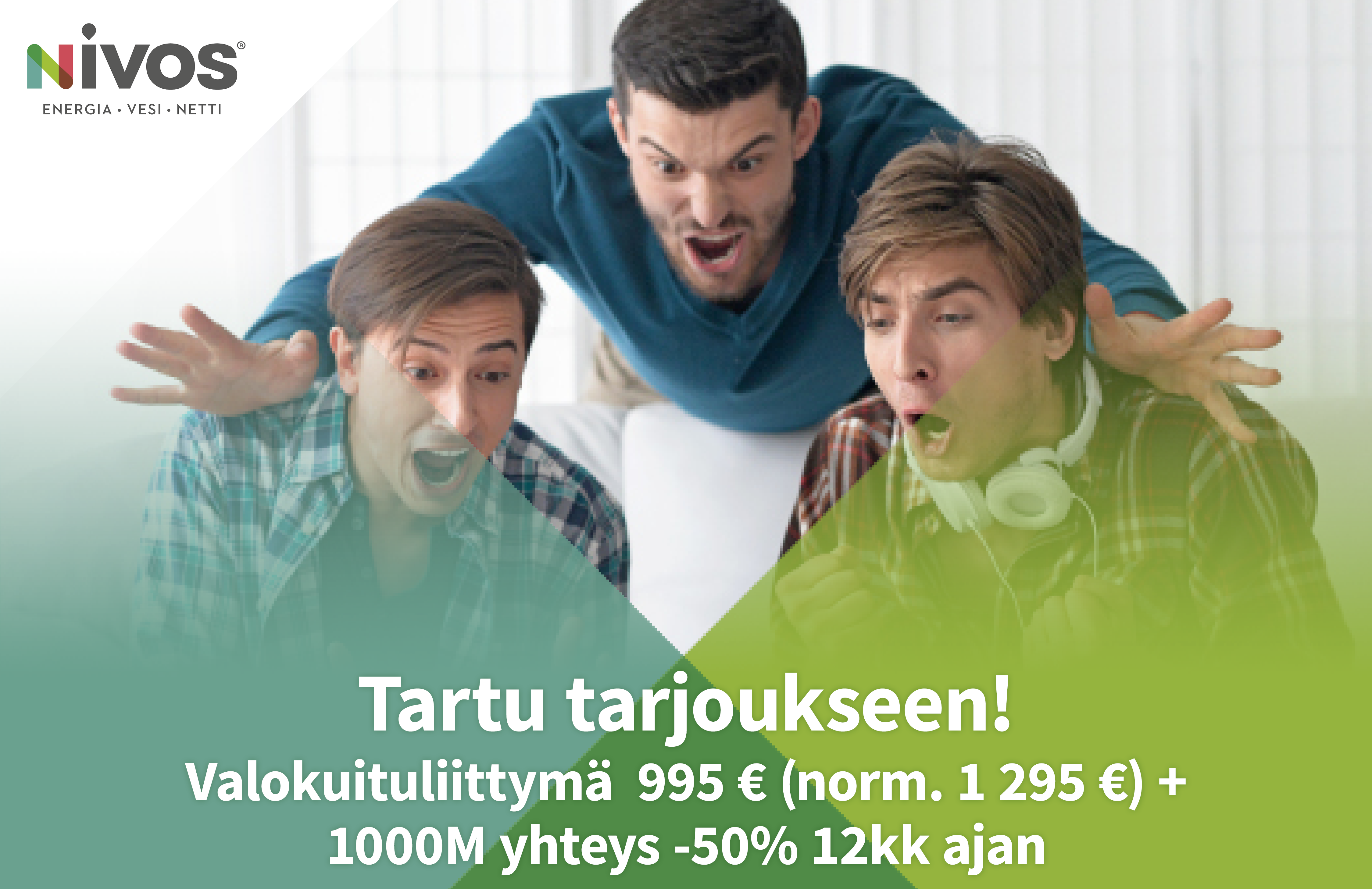 Tilaa valokuituliittymä 31.3.2025 mennessä hintaan 995 € (norm. 1 295 €) + Kuitu L 1000M yhteys 1. vuosi -50%